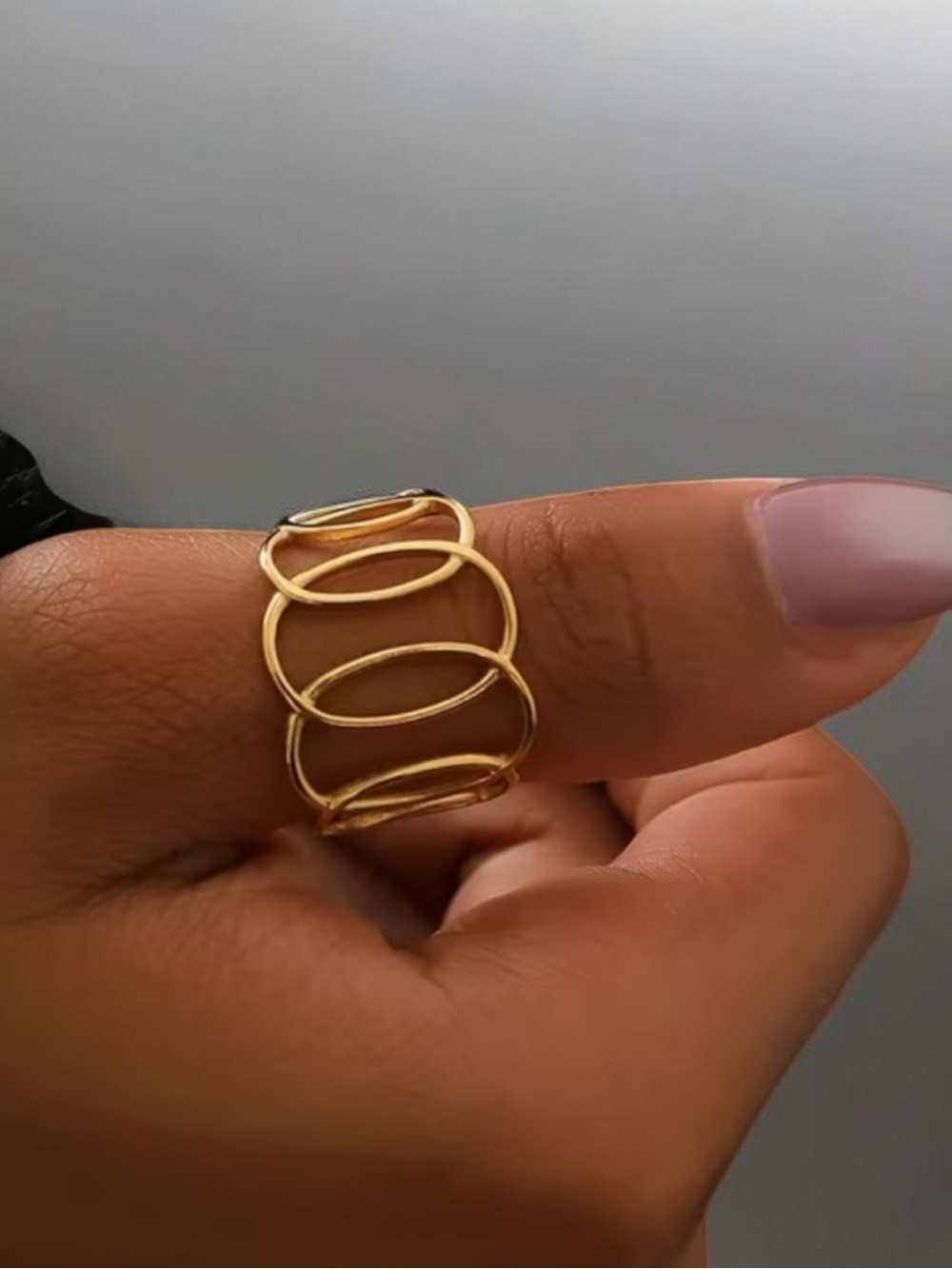 Stainless Steel Gold interlocking Ring